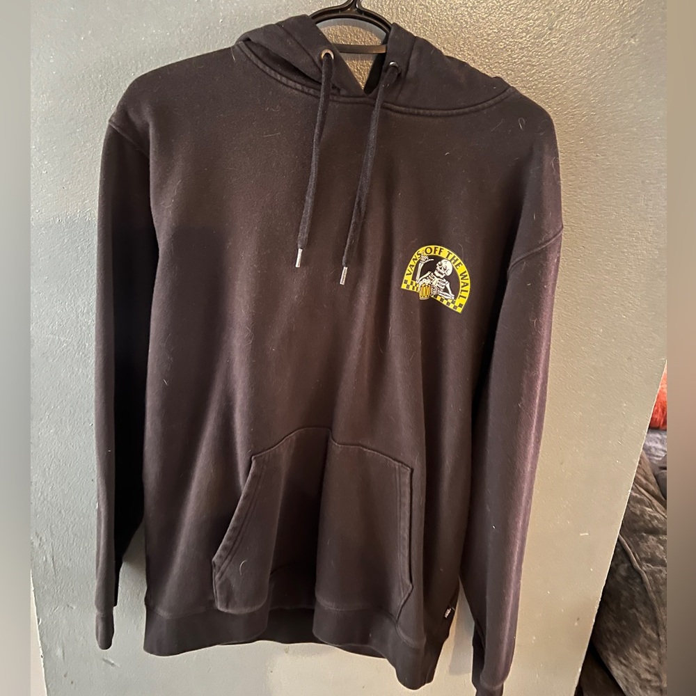 Vans Men's Black Hoodie with Graphic Design
